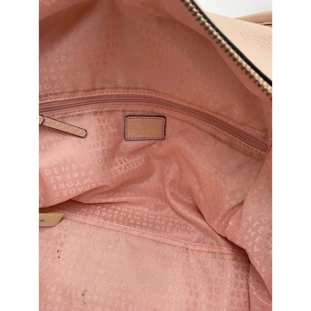 Kate Spade New York Large Leather Light Pink Satchel/crossbody Handbag.